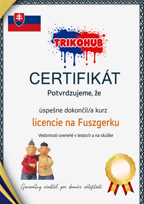 Certifikát „licencia na fušerinu” PDF